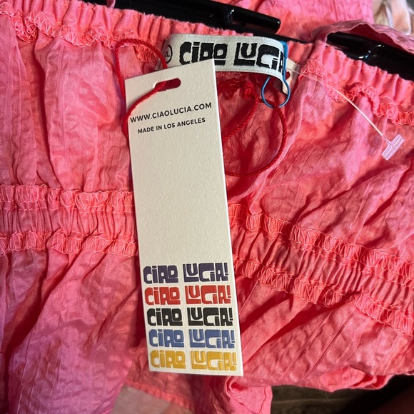 NWT Ciao Lucia! Cinetta Top. Wave Cotton in Melon Pink. Size XL. - Picture 5 of 7